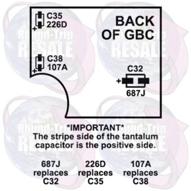 Gameboy Color TANTALUM Capacitor Replacement Kit Game Boy GBC Caps *SOUND*POWER*