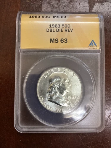 1963 50C DBL DIE REV MS63 ANACS