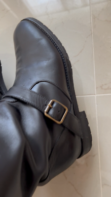 Authentic MANOLO BLAHNIK Black Leather Buckled Belts Moto Biker