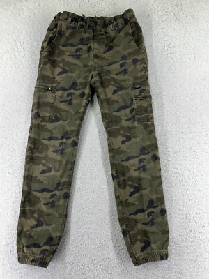 Gap Kids Pants Boys 2XL XXL Green Camo Jogger Cargo Rip Stop Fabric 26x27 