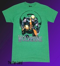 New Marvel Comics X-Men Wolverine Green Mens Vintage T-Shirt