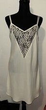 VTG Victoria's Secret Gold Label Cami Slip Chemise Lace Cream Large EUC