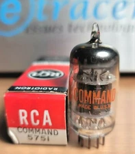 5751 RCA COMMAND BLACK PLATE NOS TUBE TOP QUALITY 12AX7 **eTRACER TESTED**