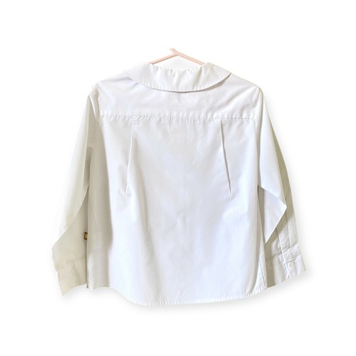 DENNIS UNIFORM Girls Size 4 Long Sleeve Blouse Buttondown Shirt White Peter Pan - Picture 2 of 6