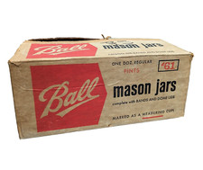 Vtg 60s era ORIGINAL BALL PINT JARS #61 EMPTY BOX ONLY for Dozen Mason Jar Prop