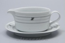 2-teilige Sauciere mit Teller Tirschenreuth Venezia grau / goldenes Ornament