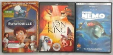 Disney 3 DVD Lot Finding Nemo Ratatouille The Lion King Kids