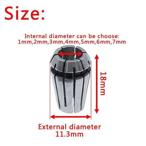 7 PIEZAS ER11 1mm-7mm Resorte Collet Mandril Portabrocas de herramienta Soporte para Mandril de Tornillo de Fresado CNC - Imagen 3 de 6
