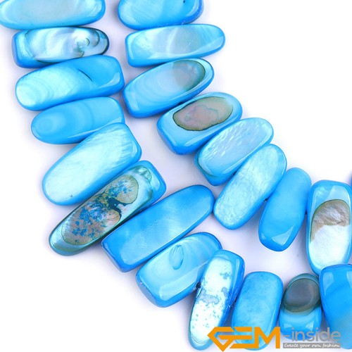 Multicolor Freeform Shell Gemstone Freeform Beads for Jewellery Making 15" UK - Picture 32 of 33