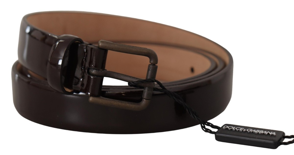 Dolce & Gabbana Black Patent Leather Logo Metal Waist Buckle Women\'s Belt DOLCE & GABBANA Belt Black Patent Leather Logo Metal Waist  main image 4