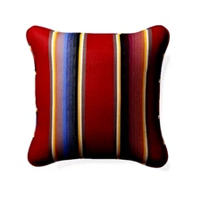 Frontgate Outdoor Pillow Cover "SERAPE" Stripe Rojo 17" x 17" Sunbrella NWT $119