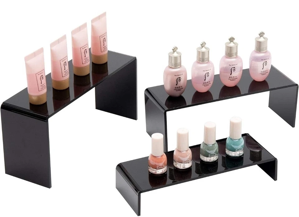 Vitrina de 6 elevadores de exhibición de acrílico negro para elevadores de zapatos soporte al por menor cupcakes Foto 4 de 4