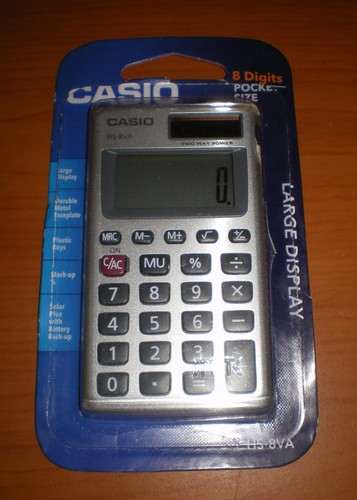 Casio HS-8VA Taschenrechner Solar & Akku großes Display tragbarer Taschenrechner