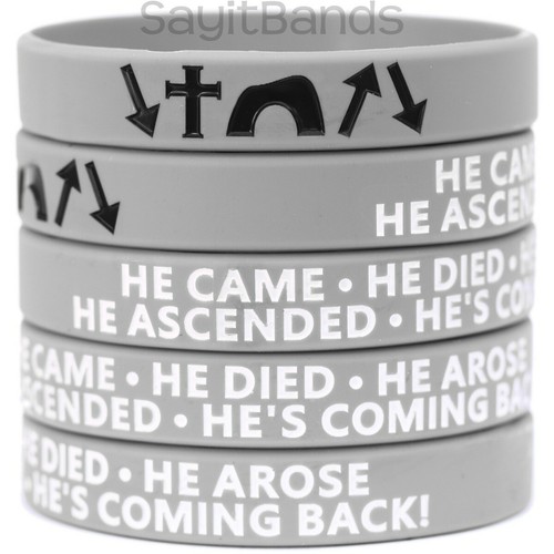 XL (9 Inch) He Came Died Arose Ascended He's Coming Back Witness Bracelet Lot - 第 4/8 張圖片