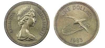 1983 Bermuda $1, Vintage BMD 1 Dollar Old Coin, 1 Year Type, Extremely Rare.