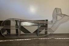 Whale shaped wire wall mount shelf five compartments 30 long beachy ocean kids