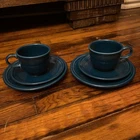 6 Piece Emerald 2 Green Tea Cups and 4 Saucers Fiestaware Homer Laughlin China
