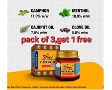 Red Balm Tiger Large 30g Pain Relief( Buy 3 Get 1 Free)