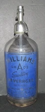 Original Williams Grade A Seltzer Bottle w ACL Lexington Bottling Co Clifton NJ