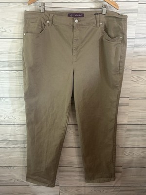 Gloria Vanderbilt Amanda Jeans Women's Plus Size 20W Tan Denim Straight q2