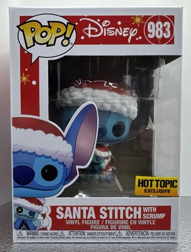 Funko Pop Santa Stitch with Scrump #983 Exclusive Disney Lilo & Stitch Figure