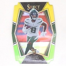 2021 Panini Select Elijah Moore New York Jets Green Yellow Prizm Die Cut RC #156