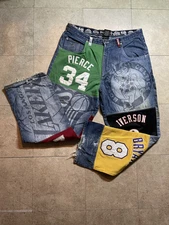 UNK Men's NBA Denim Kobe Bryant Lakers Jersey 8 Lebron James Sz 38