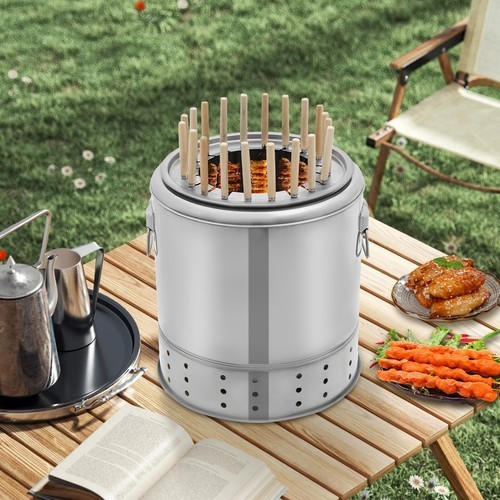 20 Brochetas Camping Barbacoa Parrilla Portátil Exterior Carbón Barril Parrilla - Imagen 17 de 18