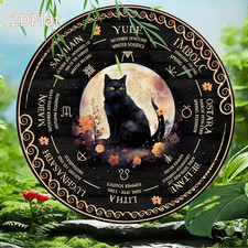 Pagan Wheel of The Year Wooden Sign - 20cm -