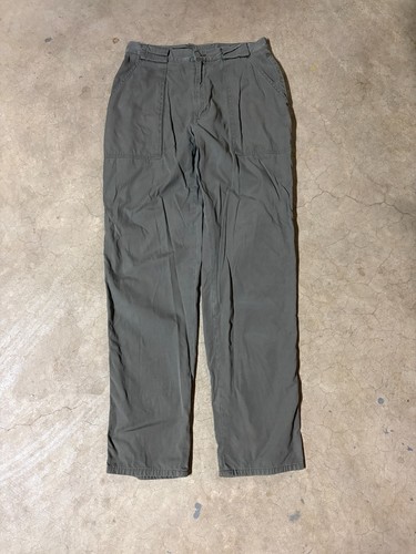 Eddie Bauer, Vintage 90s Eddie Bauer Baker Fatigue Utility Cotton Pants Olive Green Size 33L