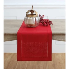  Linen Table Runner 48 Inch – 100% Pure Linen Classic 14 x 48 Inch Red