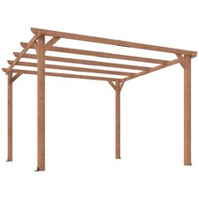 Outsunny Pergola da Giardino 3x3 m in Legno con Supporti Triangolari e 5 Travi