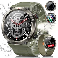 Military Smart Watch Men (Call Receive/Dial) Rugged Tactical Fitness Tracker