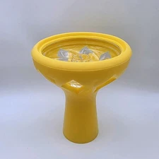 Hookah Bowl Silicone And Spiral Glass Yellow