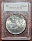 c 1923 Peace Dollar Old BLANCHARD SLAB 64 BU UNC Uncirculated Dot Matrix Label