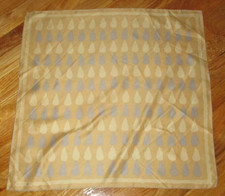Vintage 60s Vera Ladybug Gray Beige Teardrops Geometric Silk Square Scarf 21"