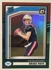 2024 Donruss Rated Rookie Drake Maye #379 Optic Preview Green Red Prizm RC MVP