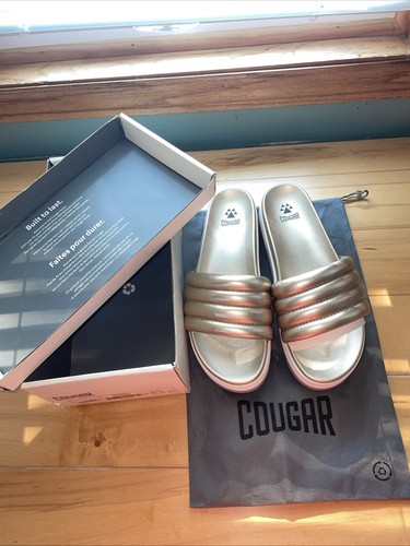 Cougar Prato-L Slides Women Size 11 New Gold Beige NO BOX