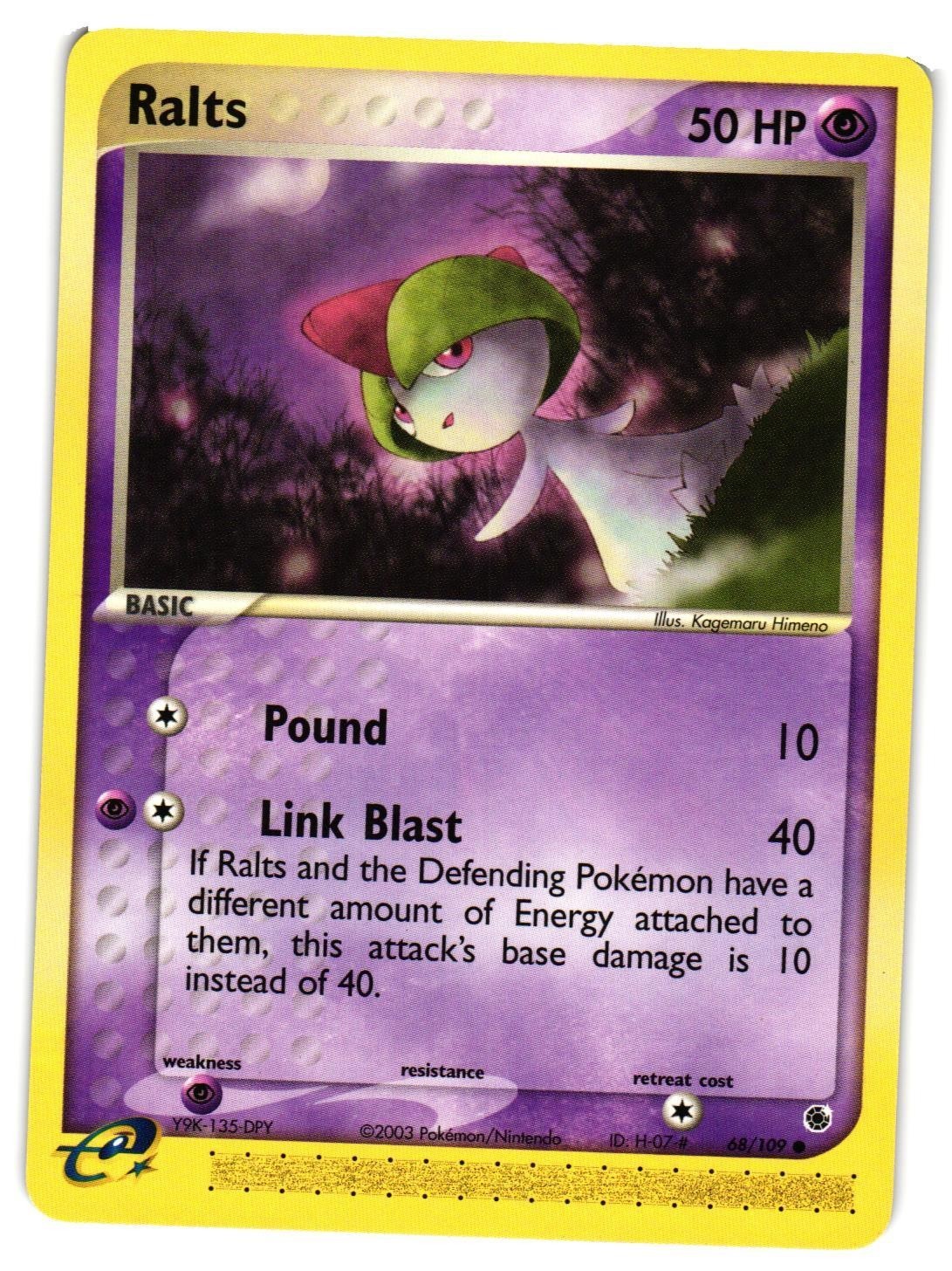 Pokemon TCG Ralts 68/109 Ruby & Sapphire Common NM