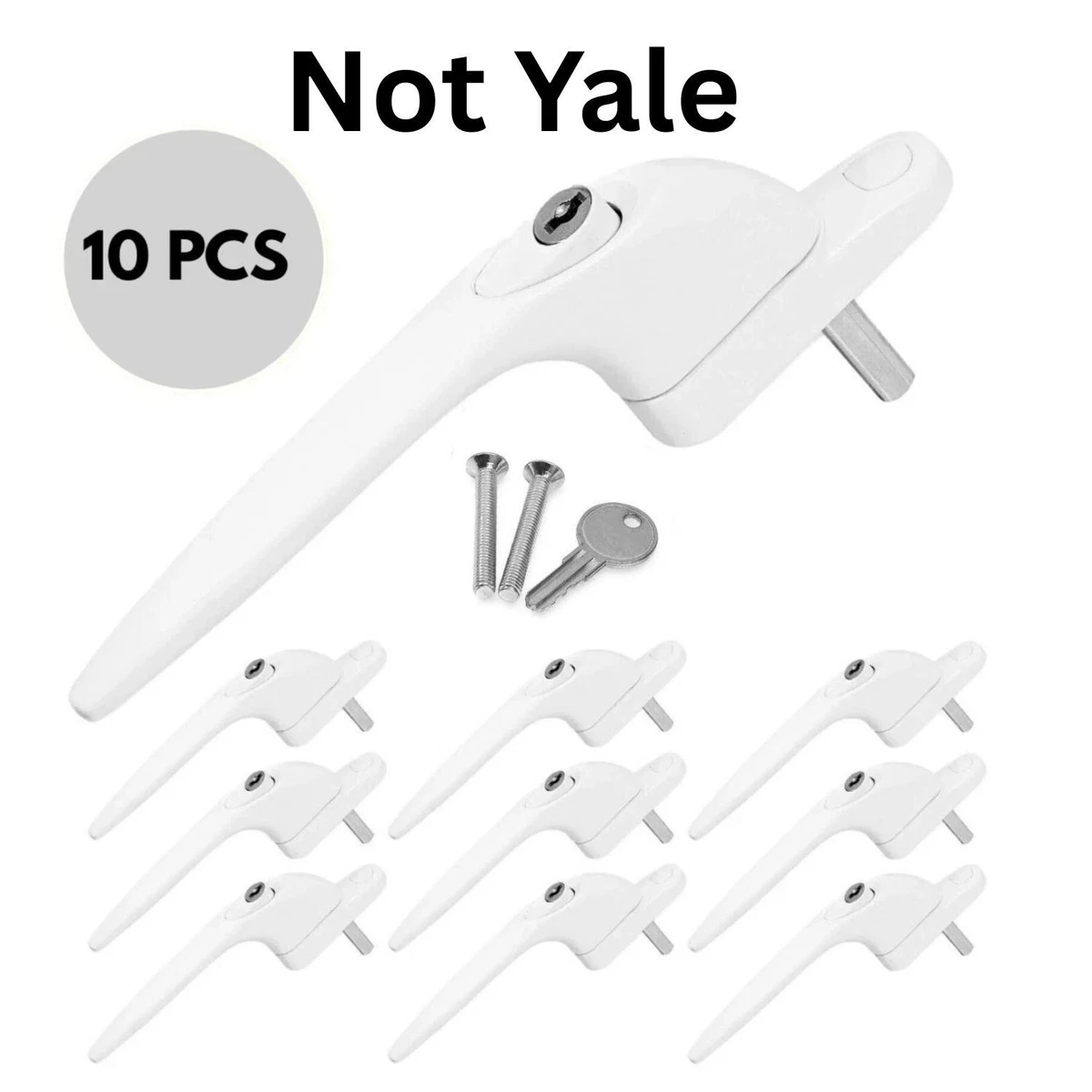 10 x Manija de ventana UPVC Universal Espag Llave Bloqueo para doble acristalamiento