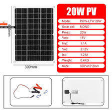 Powmr 60W/40W/20W Solarpanel 18V 12V Flexible Solarmodule Solarzelle PV Panel 