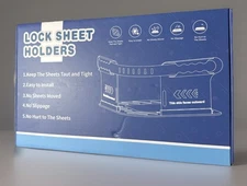 Lock Sheet Holders - Secure Bed Sheets Firmly in Place - Heavy-Duty Mattress NEW