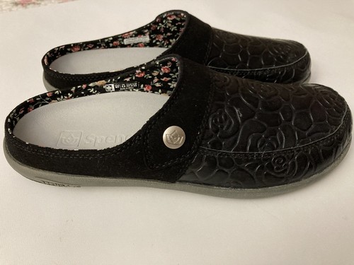 Spenco schwarze Pantoletten Damenschuhe Gr. 7 Leder Obermaterial Slipper neu ohne Karton - Bild 6 von 7