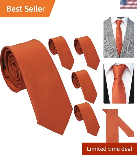 Classic Solid Color Men's Tie - 3.5 Inch Width, 57 Inch Length - Microfiber Finish In Yellow & Other Colors - View #5