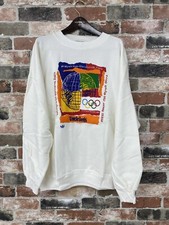 Vintage Adidas 1992 Olympic Sweatshirt Crewneck For Mars Candy White Sz L NOS