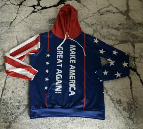 MAGA 2XL Mens Trump Stars and Stripes Sweatshirt *EUC
