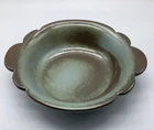 Frankoma Plainsman BlueGreen w/Brown Bowl Dish Scalloped Edge Vintage 30B, 8”