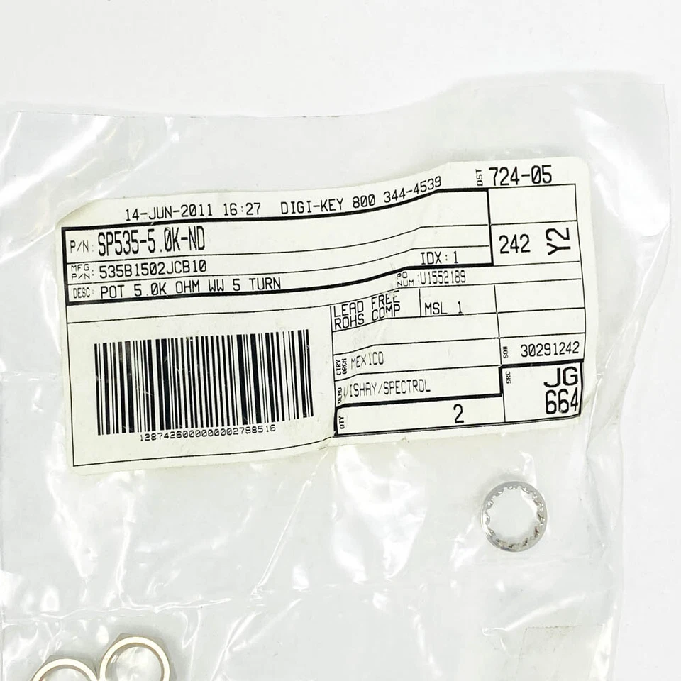 Digi-Key SP535-5 0K-ND Vishay Spectrol Precision Potentiometer 5 Turn - Image 2 of 4