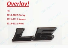 Rear Tailgate Gloss Black LE OVERLAY Emblem Badge Letter Fit Camry Sienna Prius