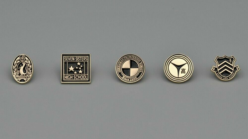 Persona 25th Anniversary Emblem Pins 5 Schools Set W20×H20mm Japan